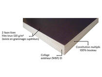 Contreplaqué Filmé 100% BOULEAU 2 Faces Lisses-v1